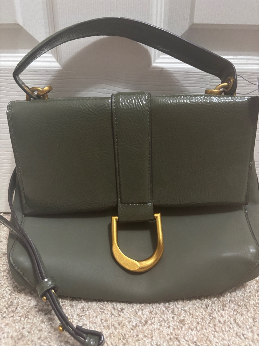 Scoop Olive Green Women's Shoulder Bag with Gold Accent